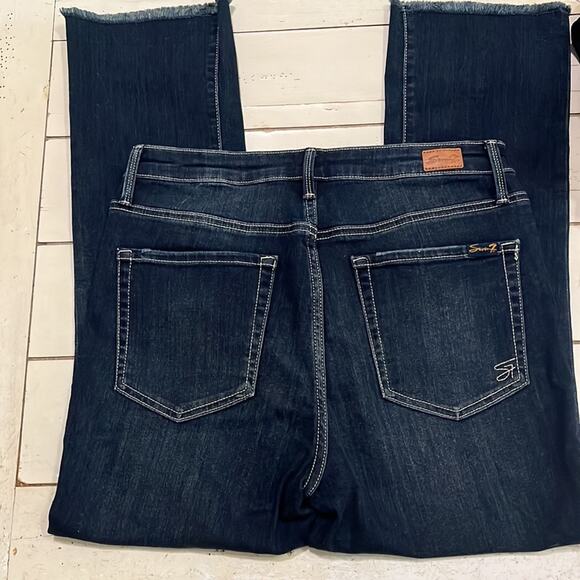 Seven 7 Women’s Jean SOHO High Rise Straight Denim 8 Distressed Hayden Stretch - Picture 8 of 12